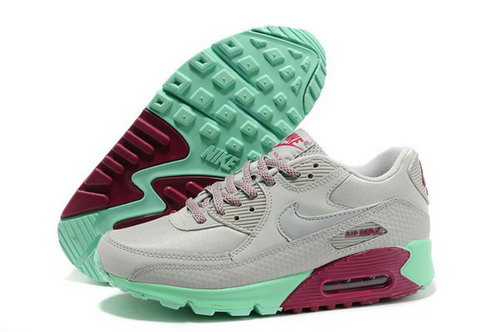 Air Max 90 Womenss Shoes Light Gray Green Red Reduced